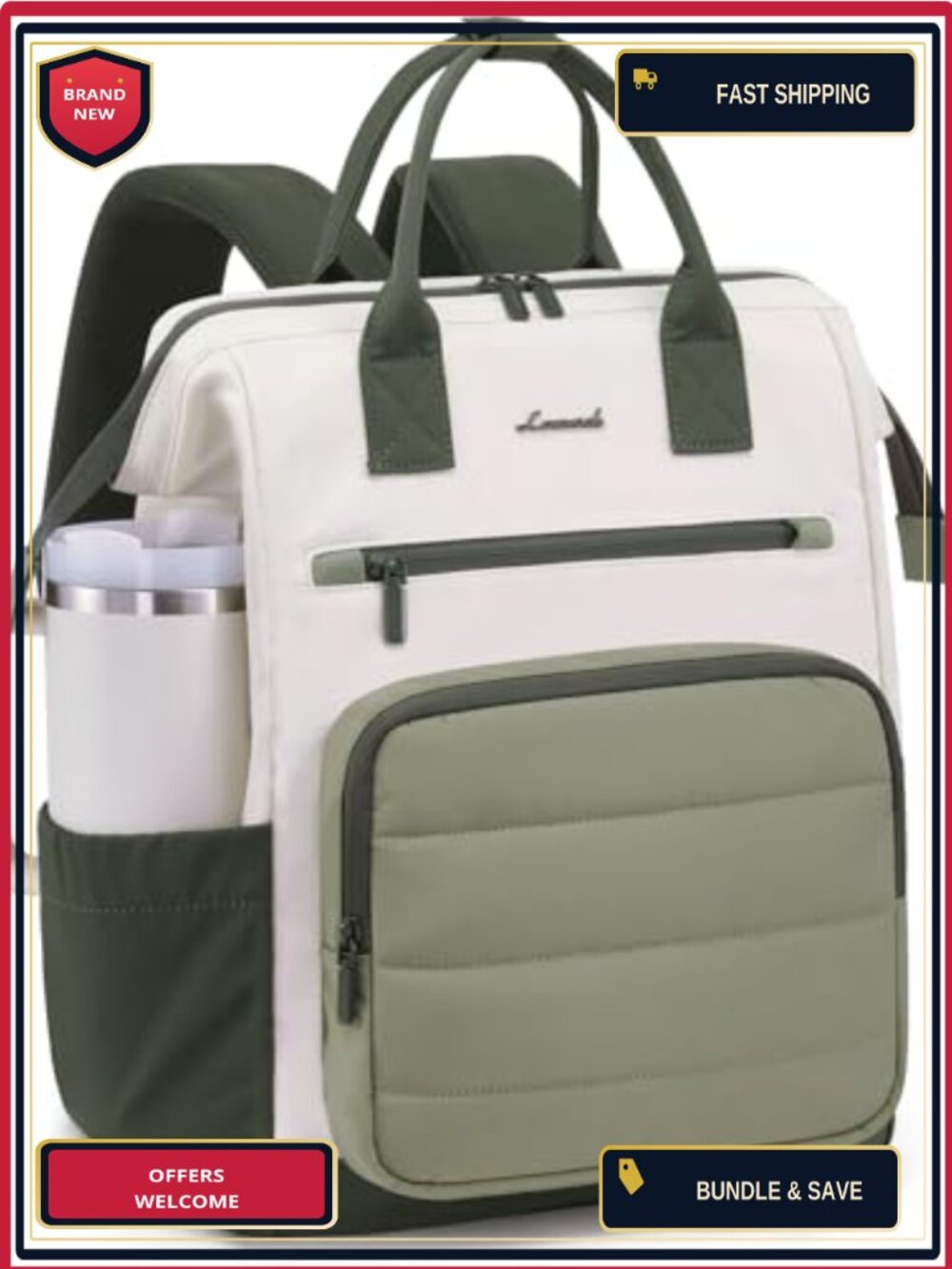 Puffer Laptop Backpack for Women 17 Inch Work Backpack School Bookbag